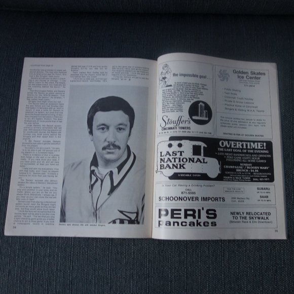 Vintage Hockeytime Cincinnati Stingers vs Houston Aeros Program November 30 1977 - Picture 6 of 15